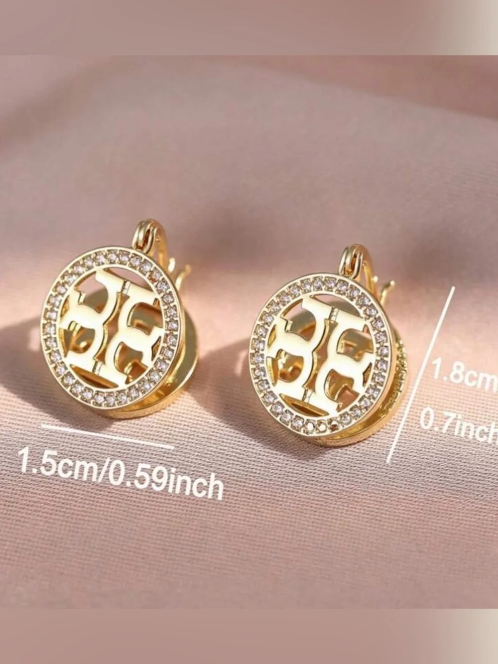Tory Burch Gold Plated Logo Earrings